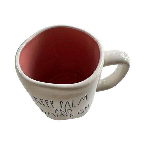 Rae Dunn Coffee Mug Keep Palm and Summer On (Ivory with Black Lettering) NWOT - Picture 6 of 9